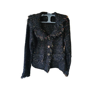 Milano  Fringe Glitter Cardigan Sweater Size M